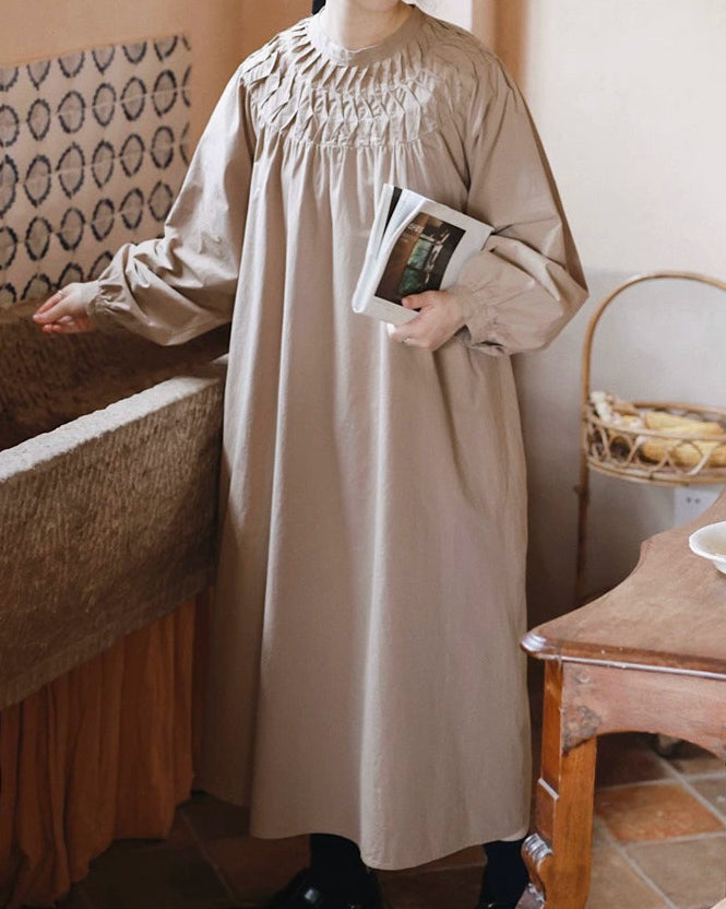 スモッキングエアリーロングワンピース 10046