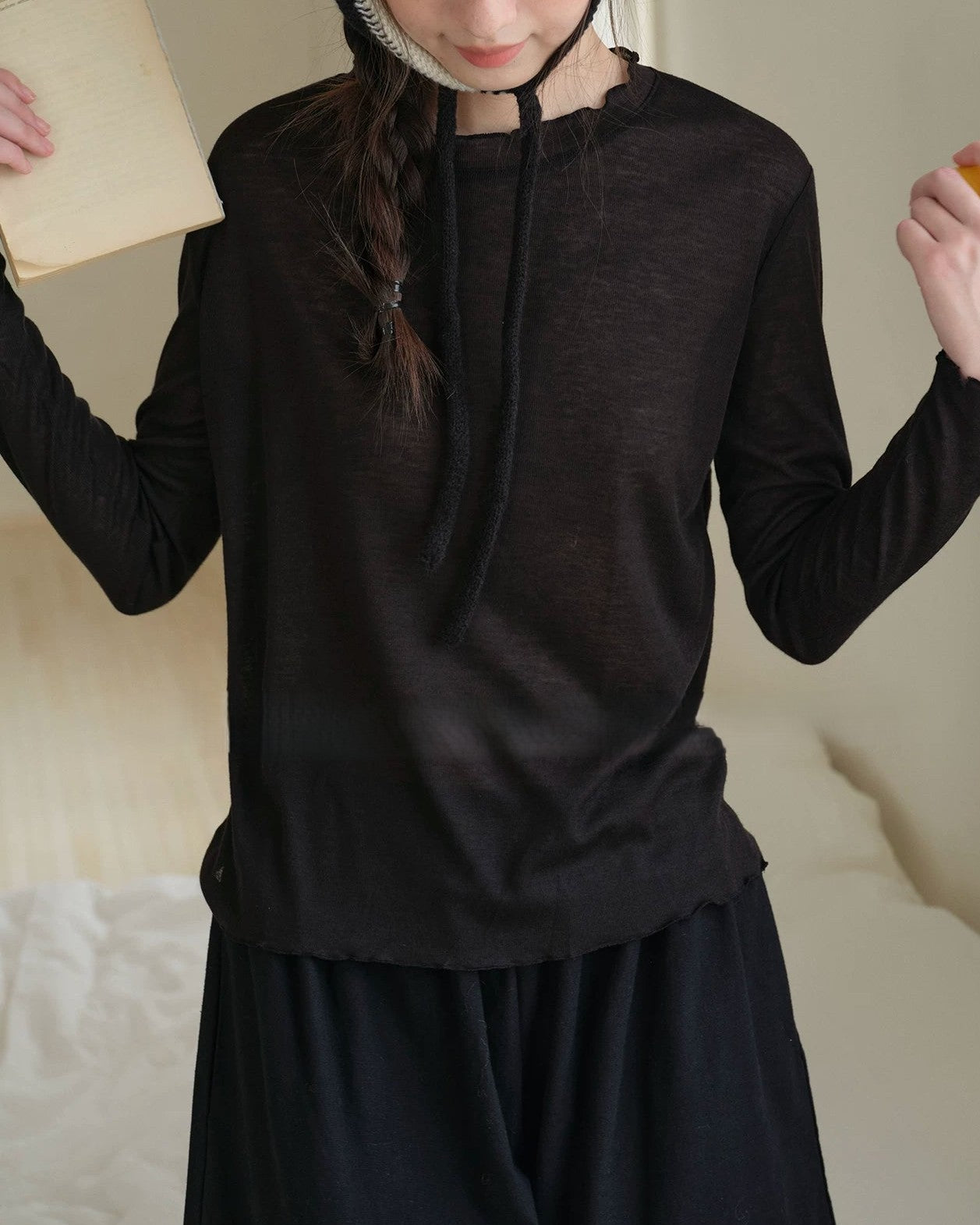 レースデザインニットトップス 10185