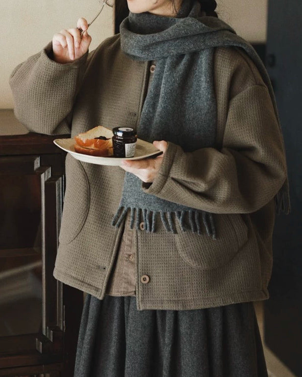 ラウンドポケットオーバーショートコート 10070