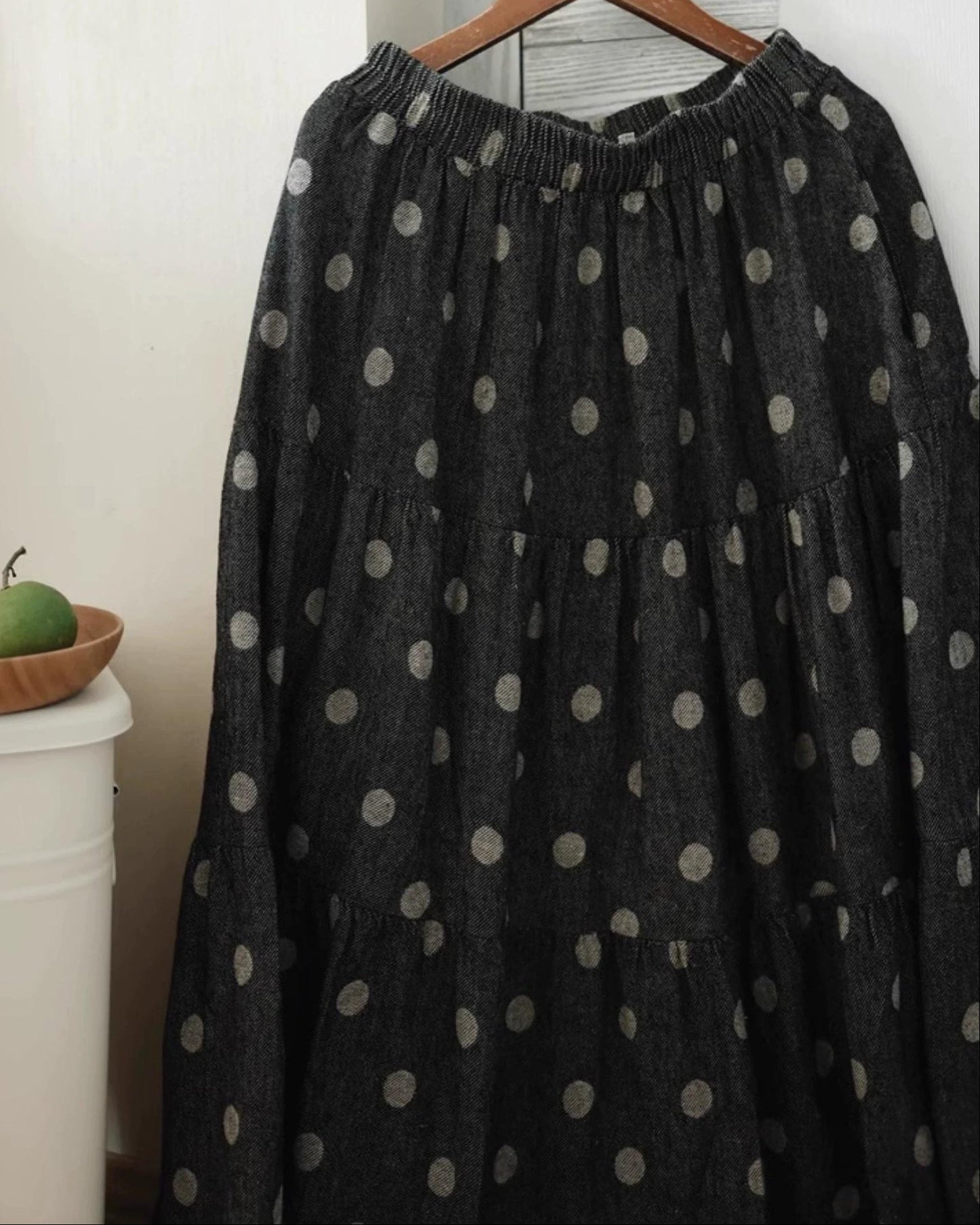 ドット柄フレアくすみスカート 10073