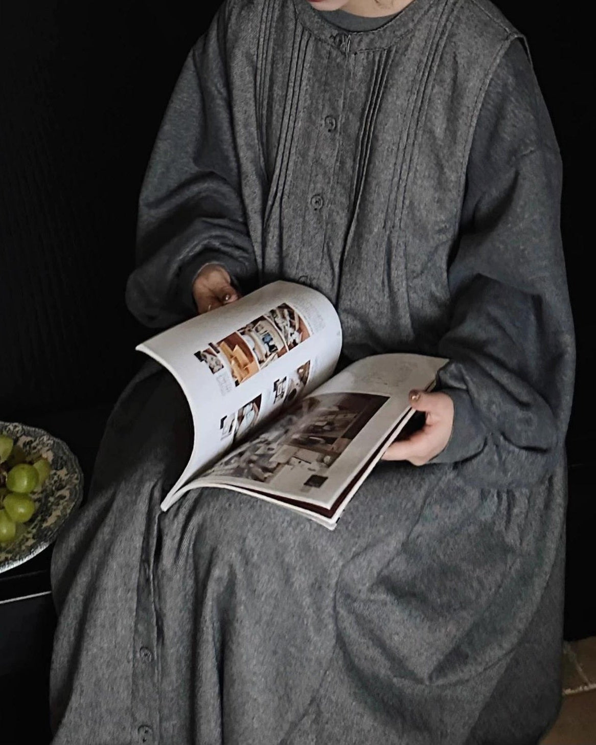 ピンタックシャツベストワンピース 10029