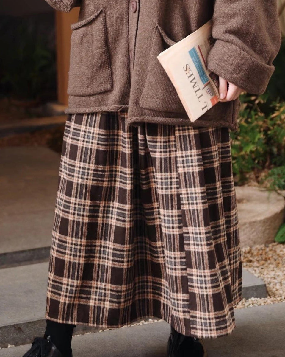 ヴィンテージチェックハイウエストスカート 10120