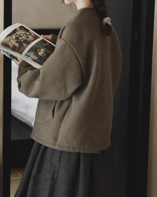 ラウンドポケットオーバーショートコート 10070