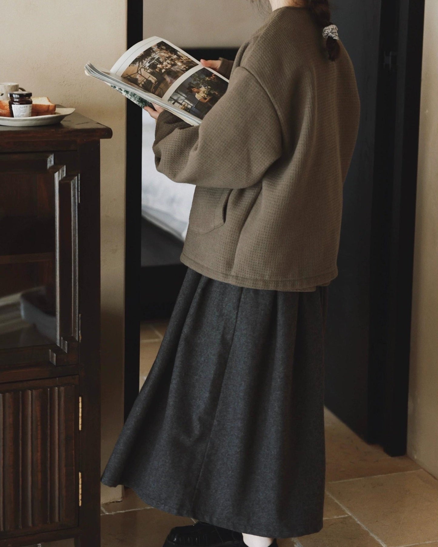 ナチュラルミディフレアスカート 10005