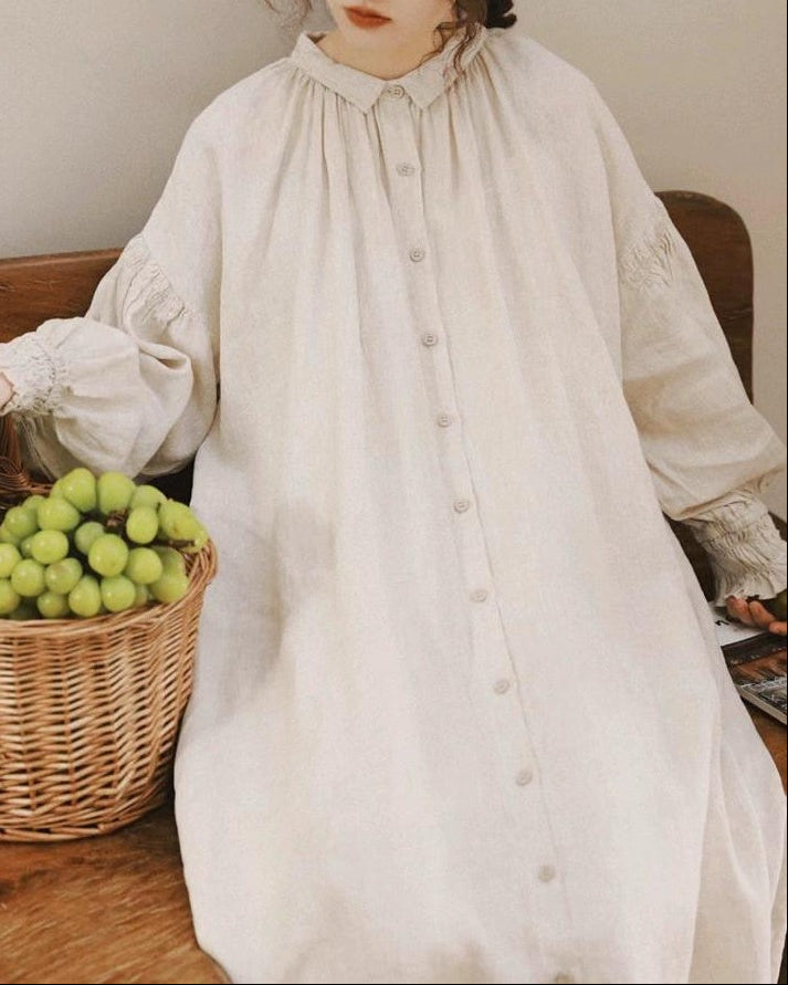 ヘルカナチュラルロングギャザーワンピース 10087