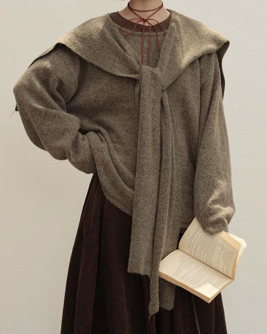 ストールレイヤーニットプルオーバー 10150