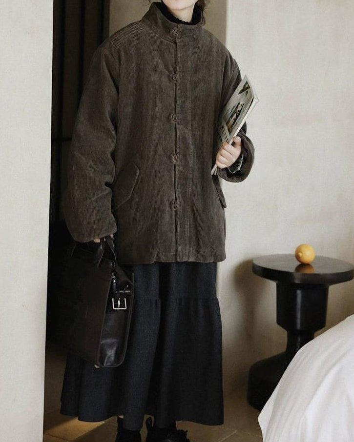 コーデュロイレトロミディコート 10028