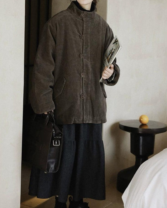 コーデュロイレトロミディコート 10028