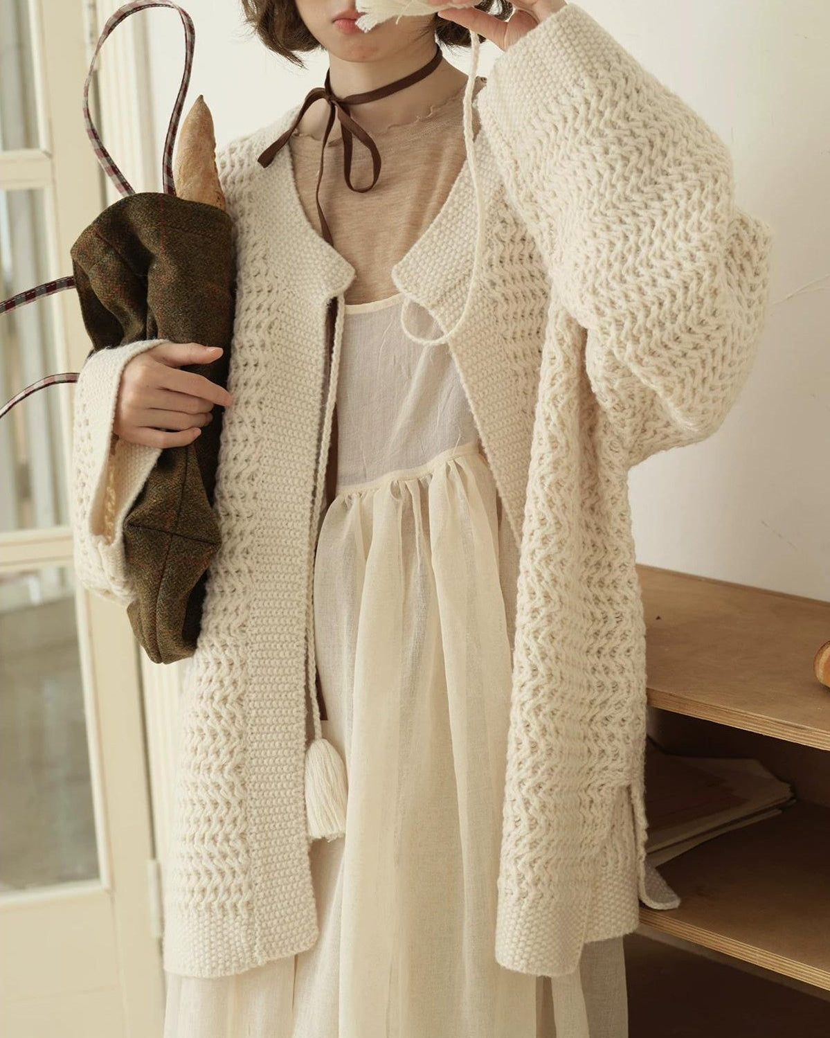 クラフトフリンジニットカーディガン 10209