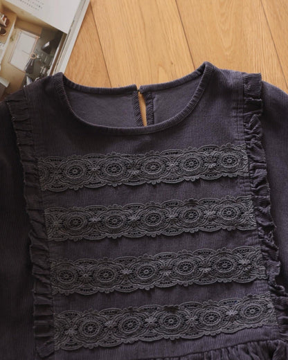 レースクララコーデュロイワンピース 10108