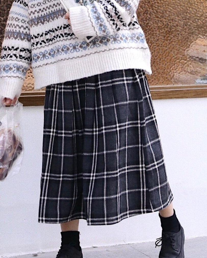 フォルムチェックAラインスカート 10124
