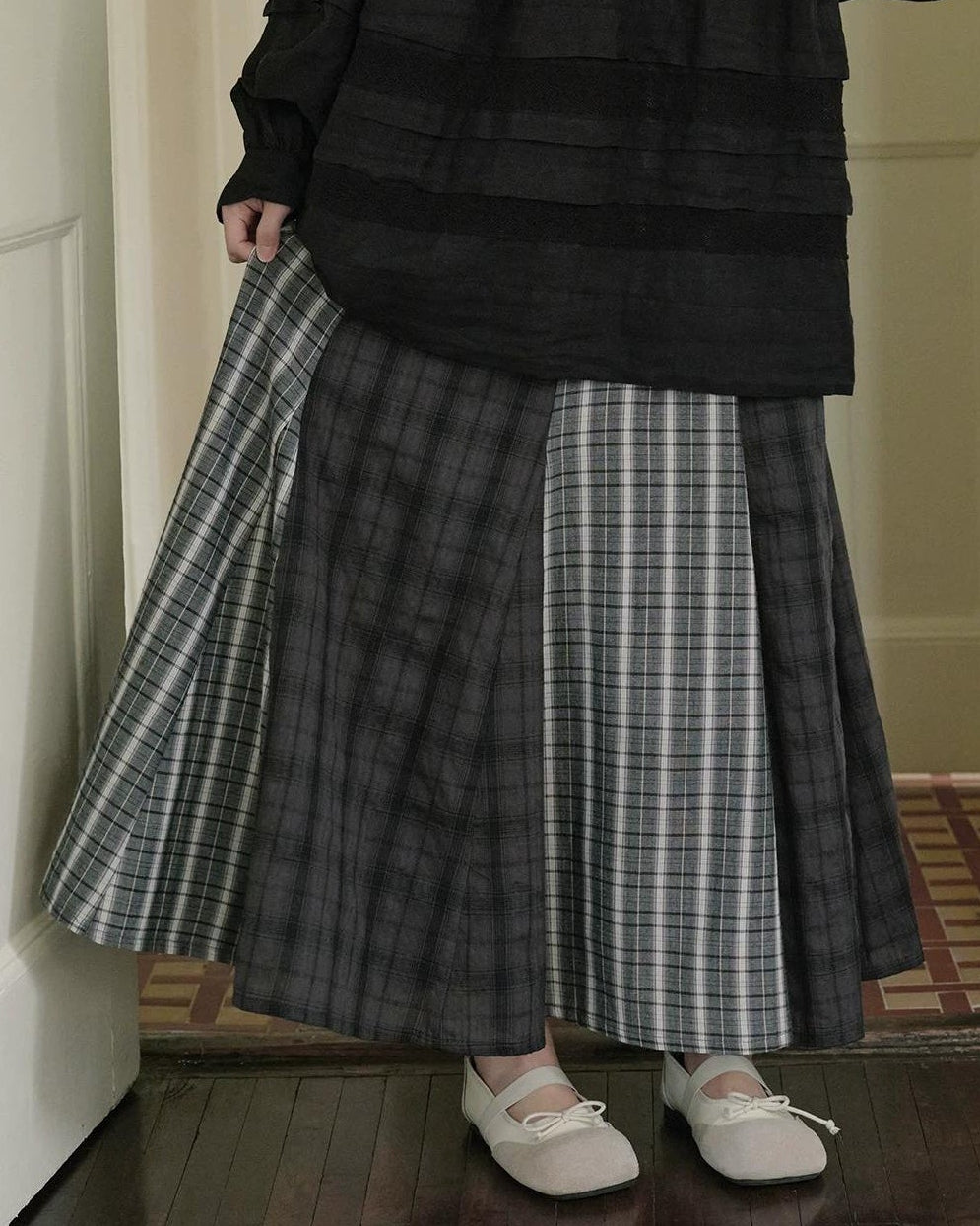 チェックミックスルーズスカート 10275