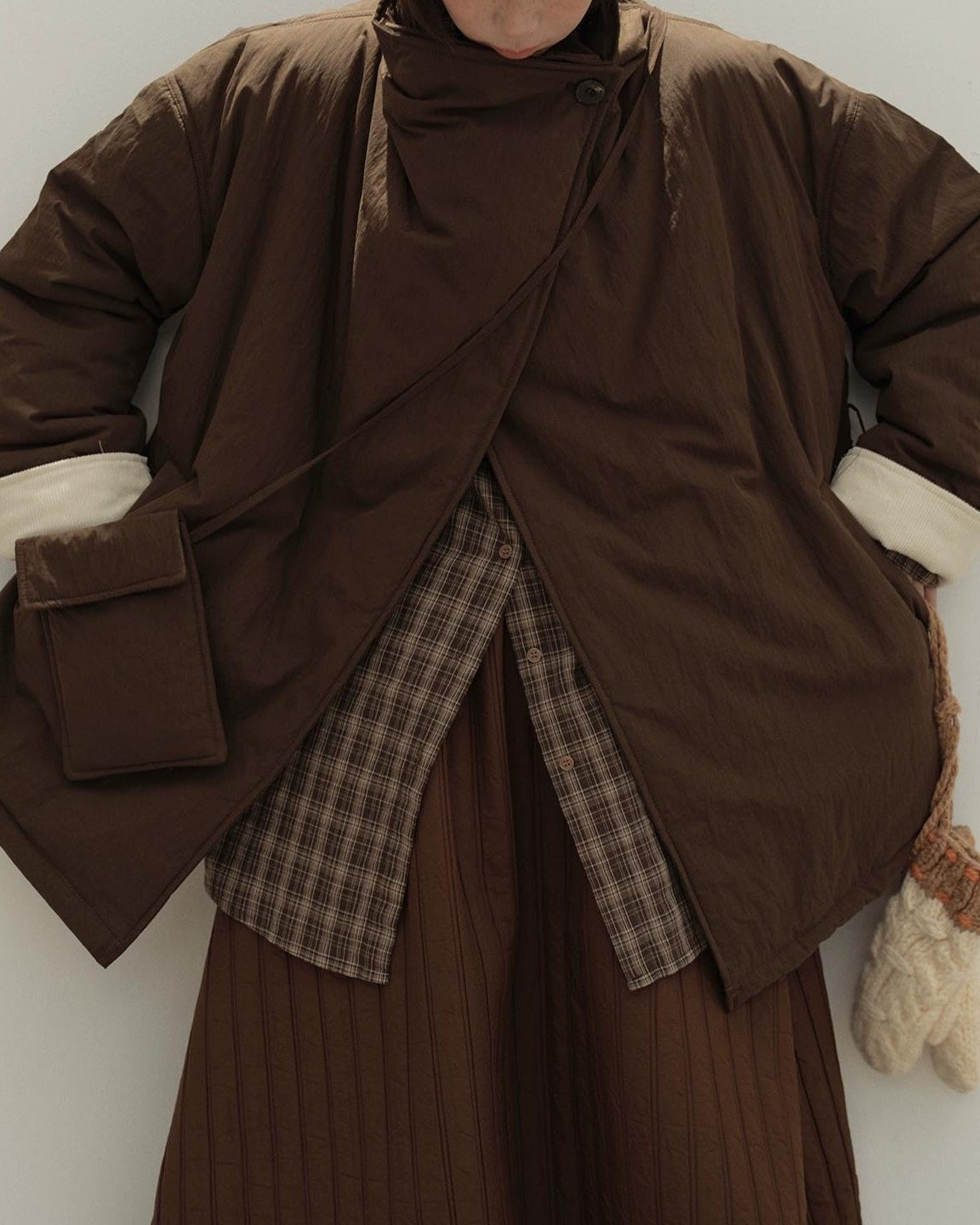 スタンドカラーミニマルノルディカ コート 10133