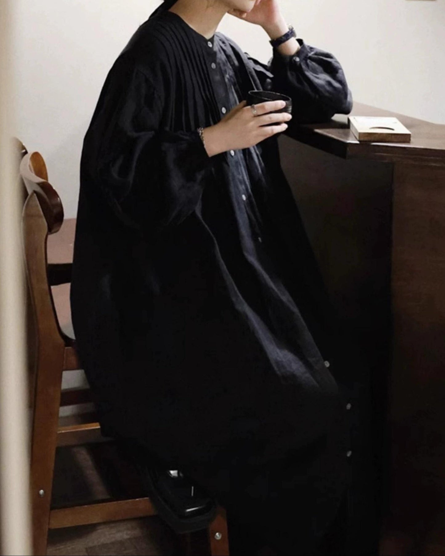 プリーツパフシャツワンピース 10050