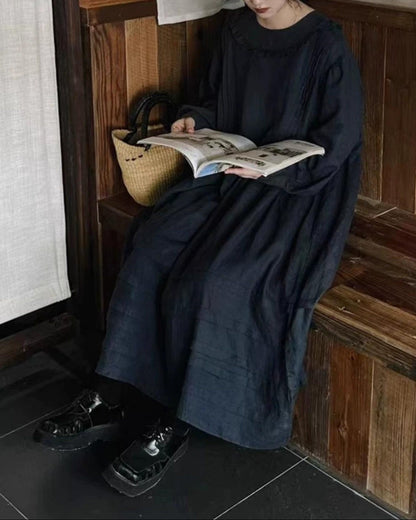 フリルカラーナチュラルワンピース 10013