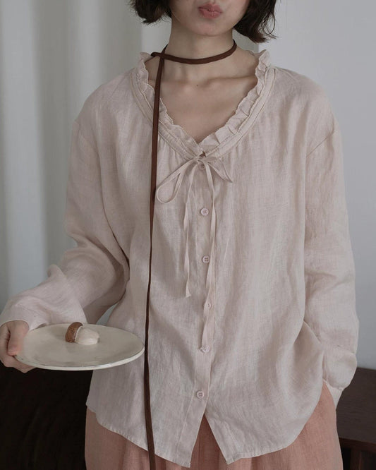 ルミナフロスティVレースブラウス 10260