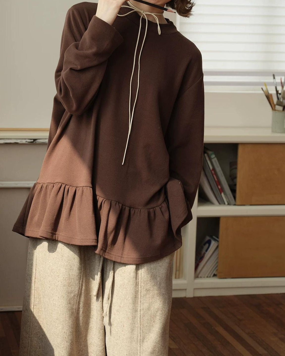 ナチュラルノルドフリルカットソー 10161