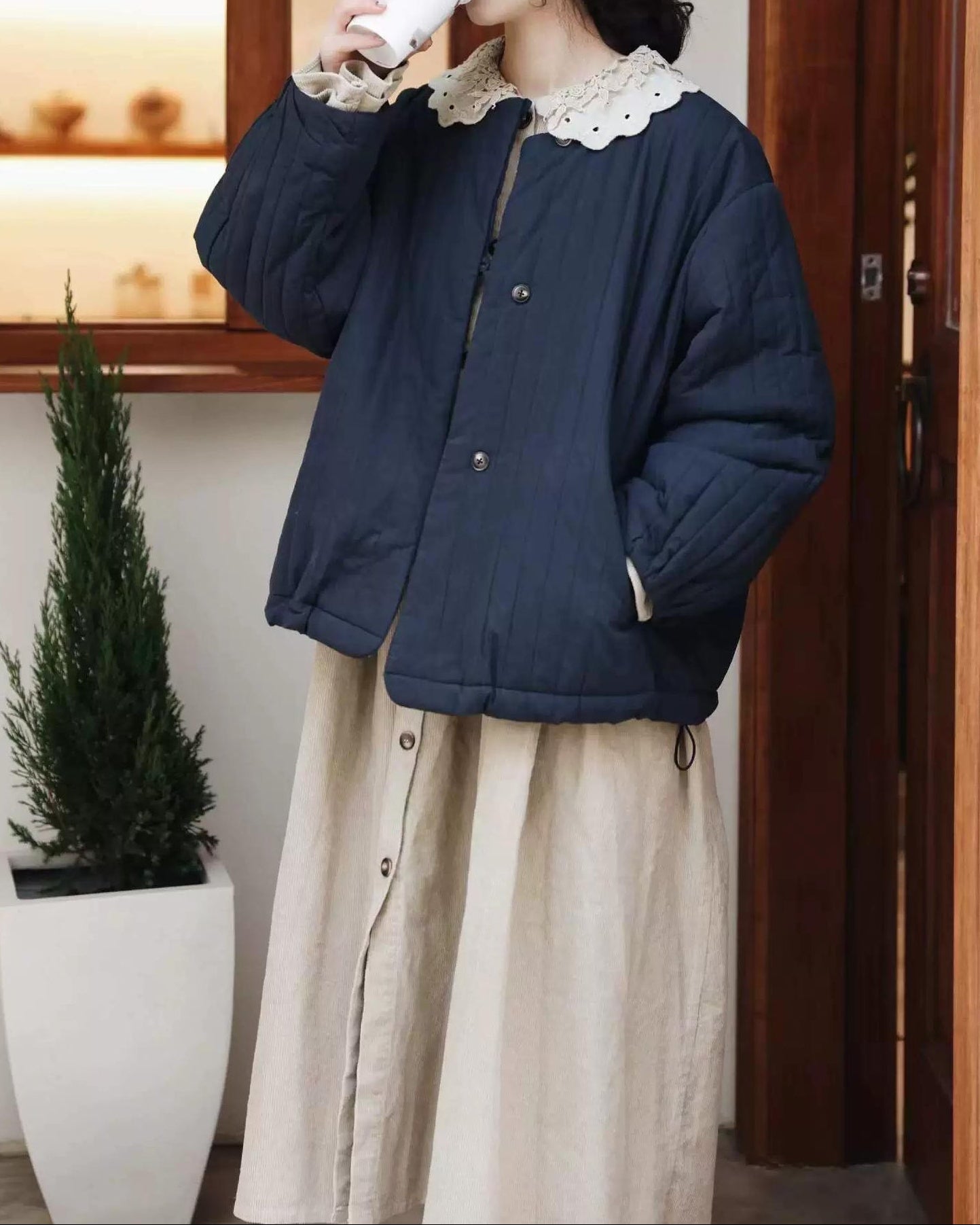 フィヨルドコーデュロイワンピース 10101