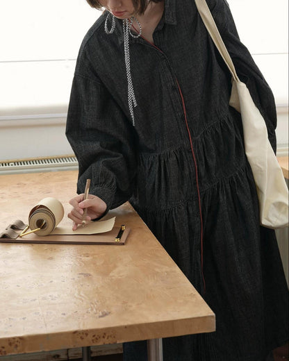 デニムロングルーズワンピース 10211