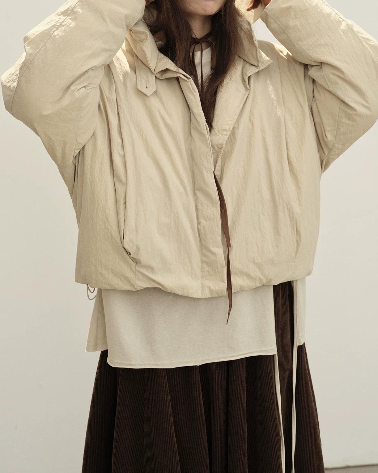 スタンドミニマルショートダウンコート 10151