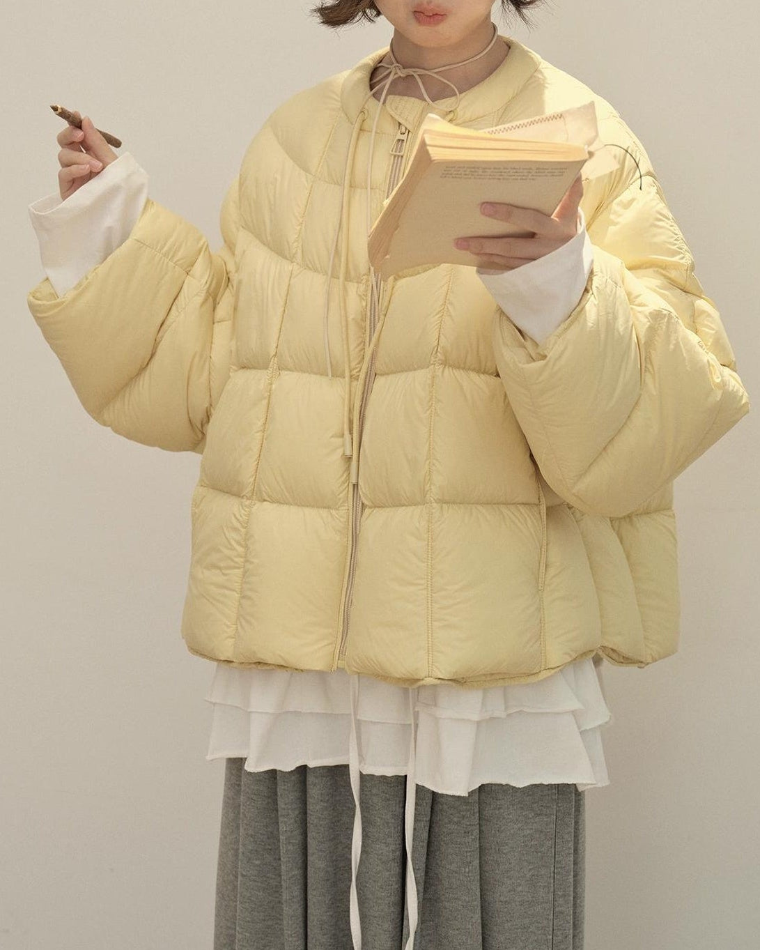 エアウォームクラウドリボンパフコート 10141