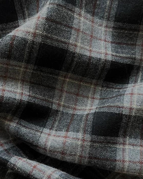 ノルディックレトロチェックフレアロングスカート 10190