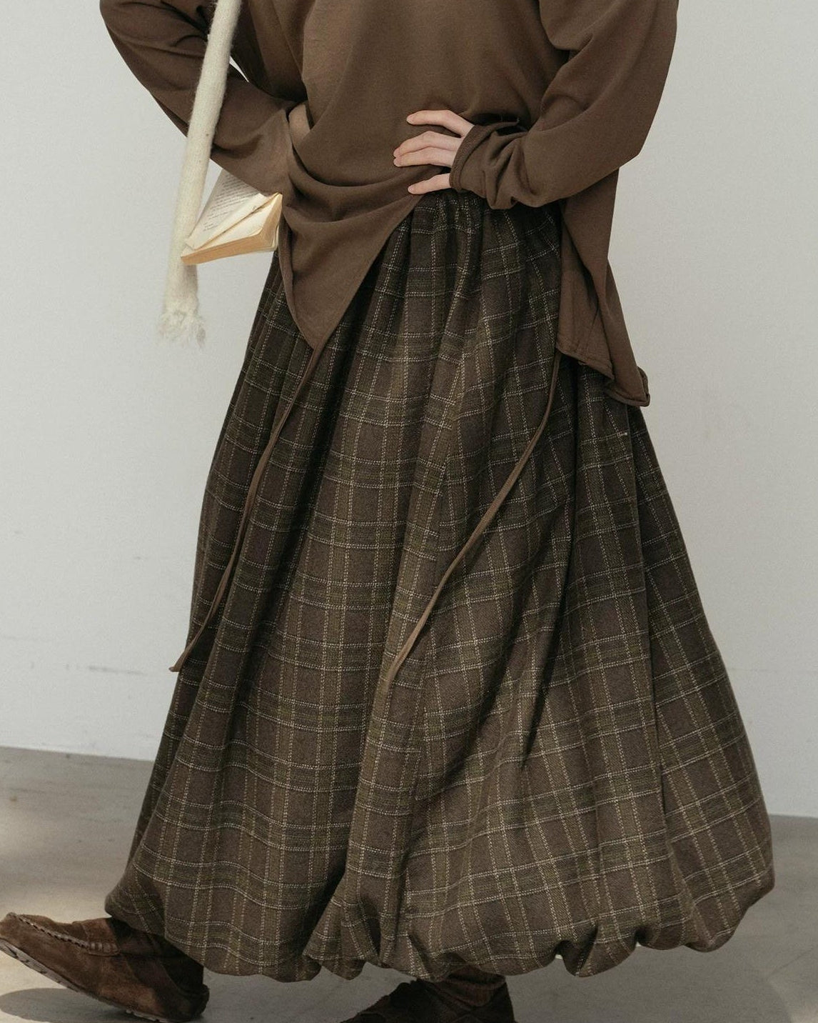 ランタンチェックミディスカート 10184