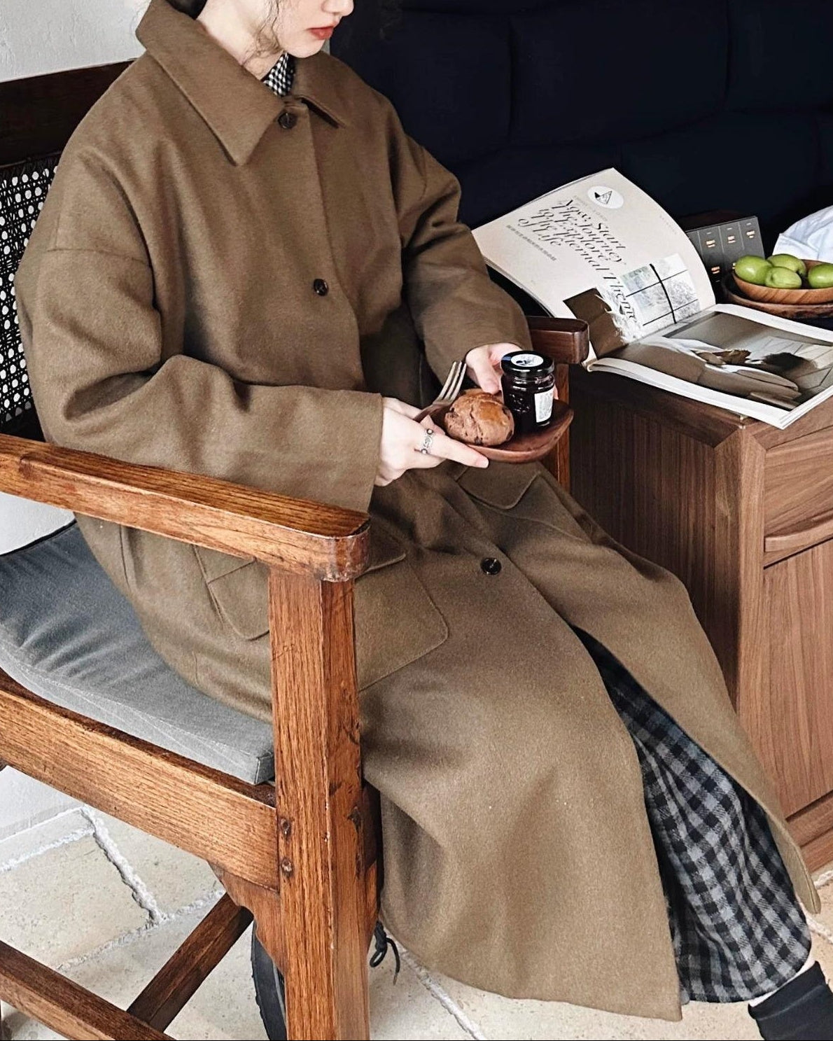 シングルブレストオーバーロングコート 10059