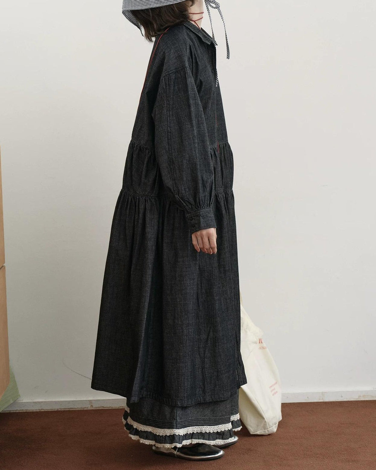 デニムロングルーズワンピース 10211