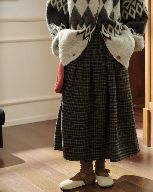 ノルディアフリッセチェックロングスカート 10291