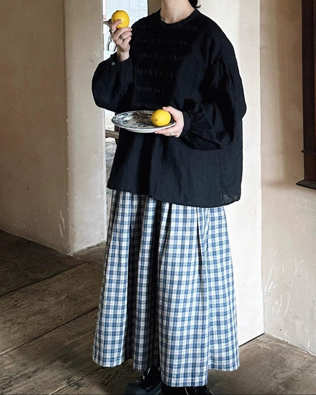 レトロチェックAラインスカート 10051