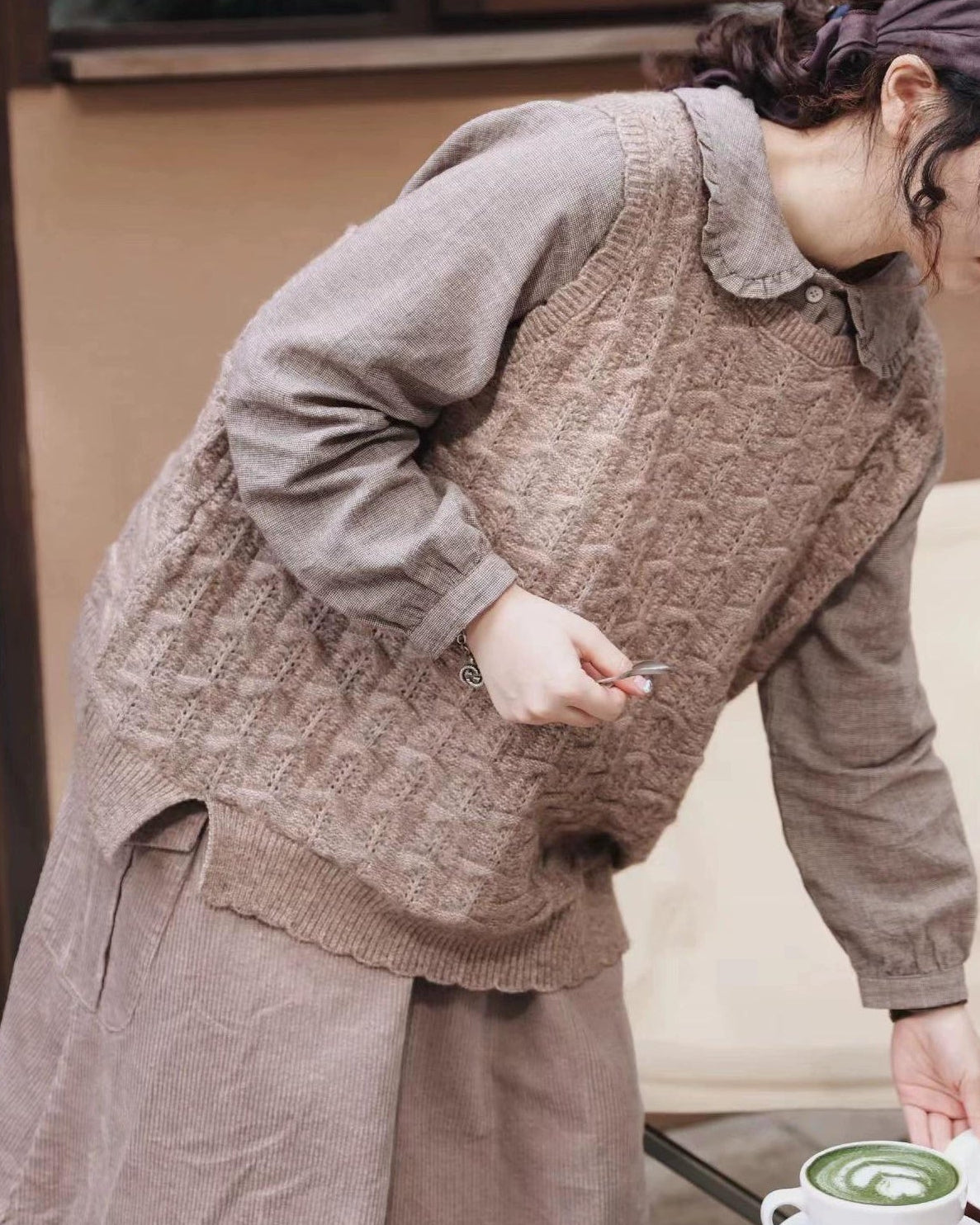 パターンニットスリットベスト 10110