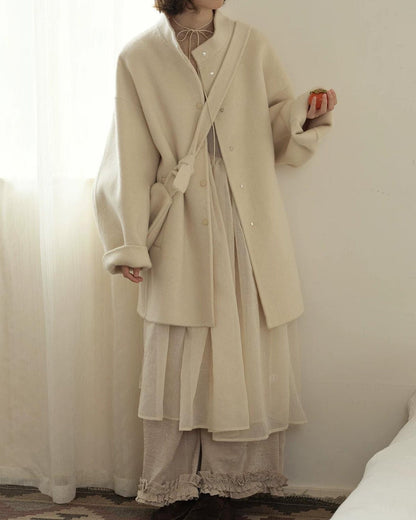 ニュアンスルーズスタンドカラーコート 10206