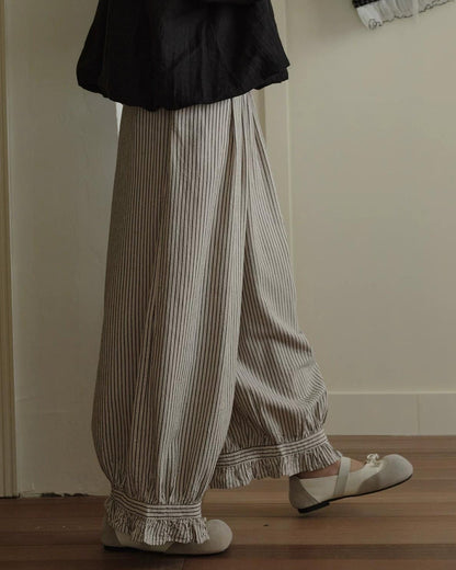 フリルヘムストライプワイドレッグ 10276