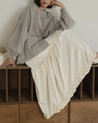 ストライプスリムバンドブラウス 10279