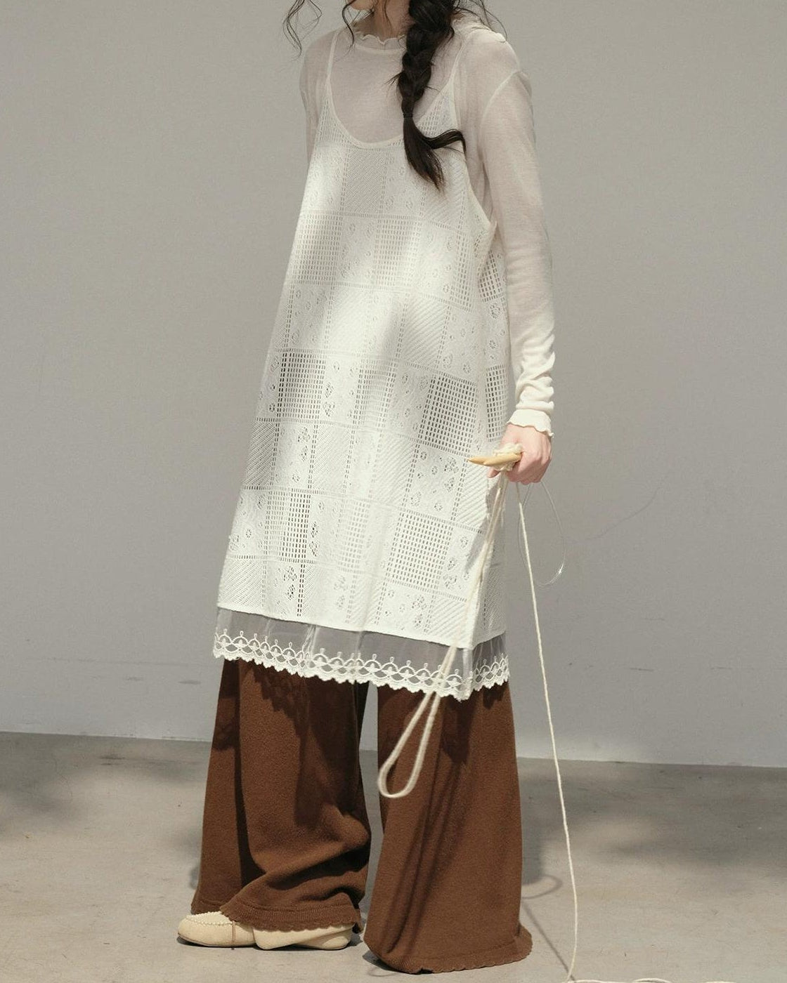 クロシェレースサスペンダーワンピース 10171