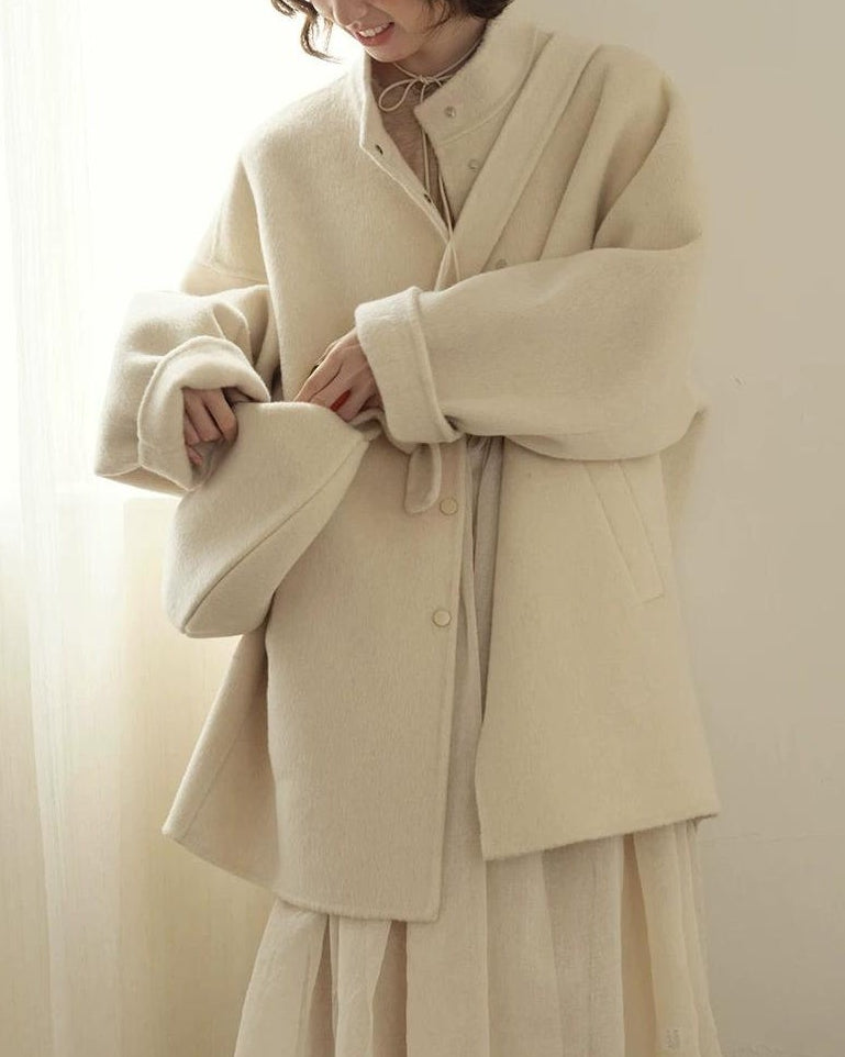 ニュアンスルーズスタンドカラーコート 10206