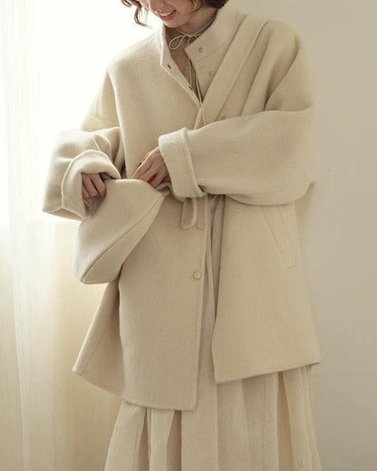 ニュアンスルーズスタンドカラーコート 10206