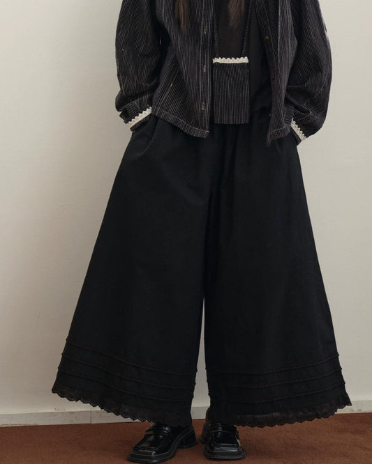 レーステクスチャーワイドパンツ 10233