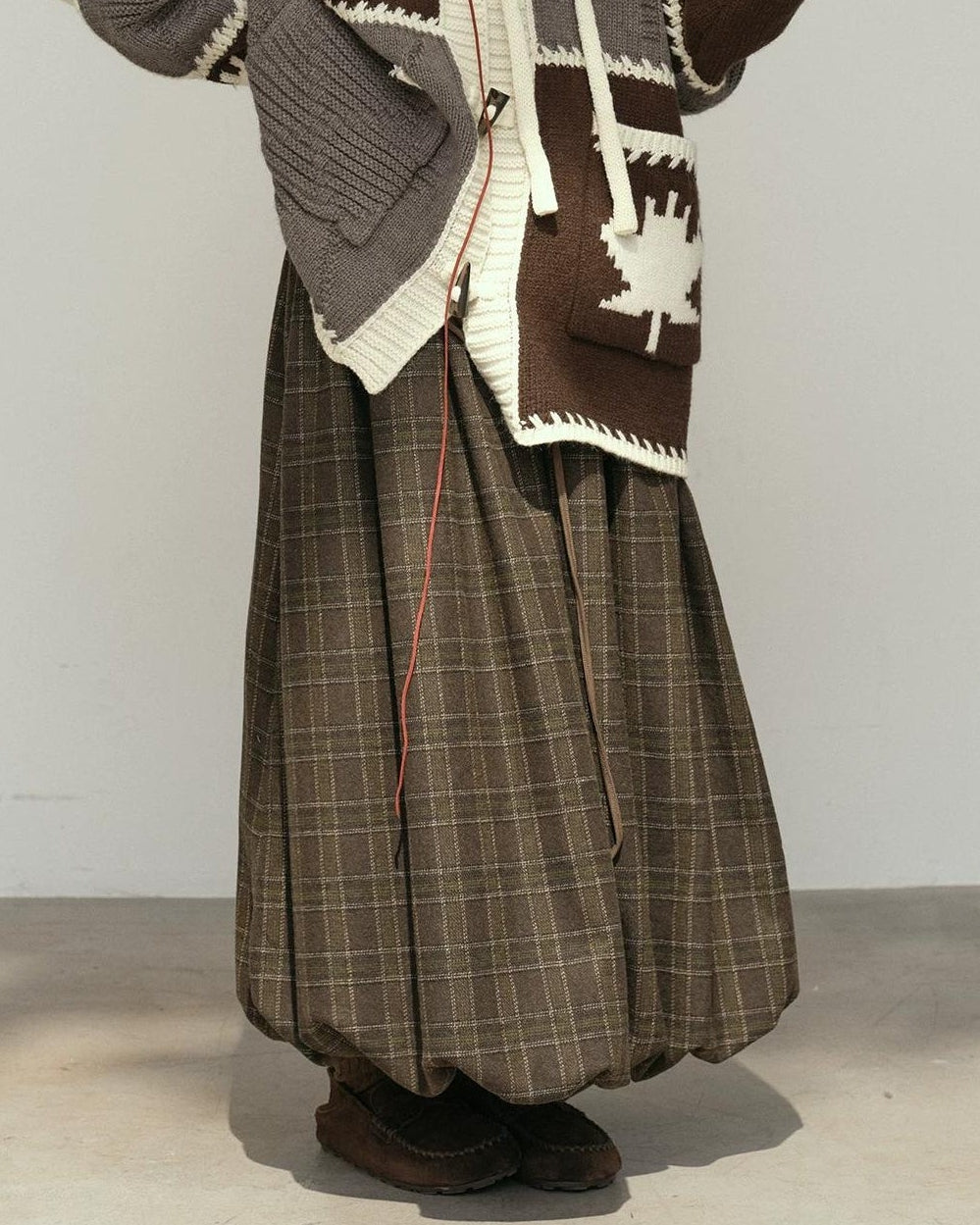 ランタンチェックミディスカート 10184