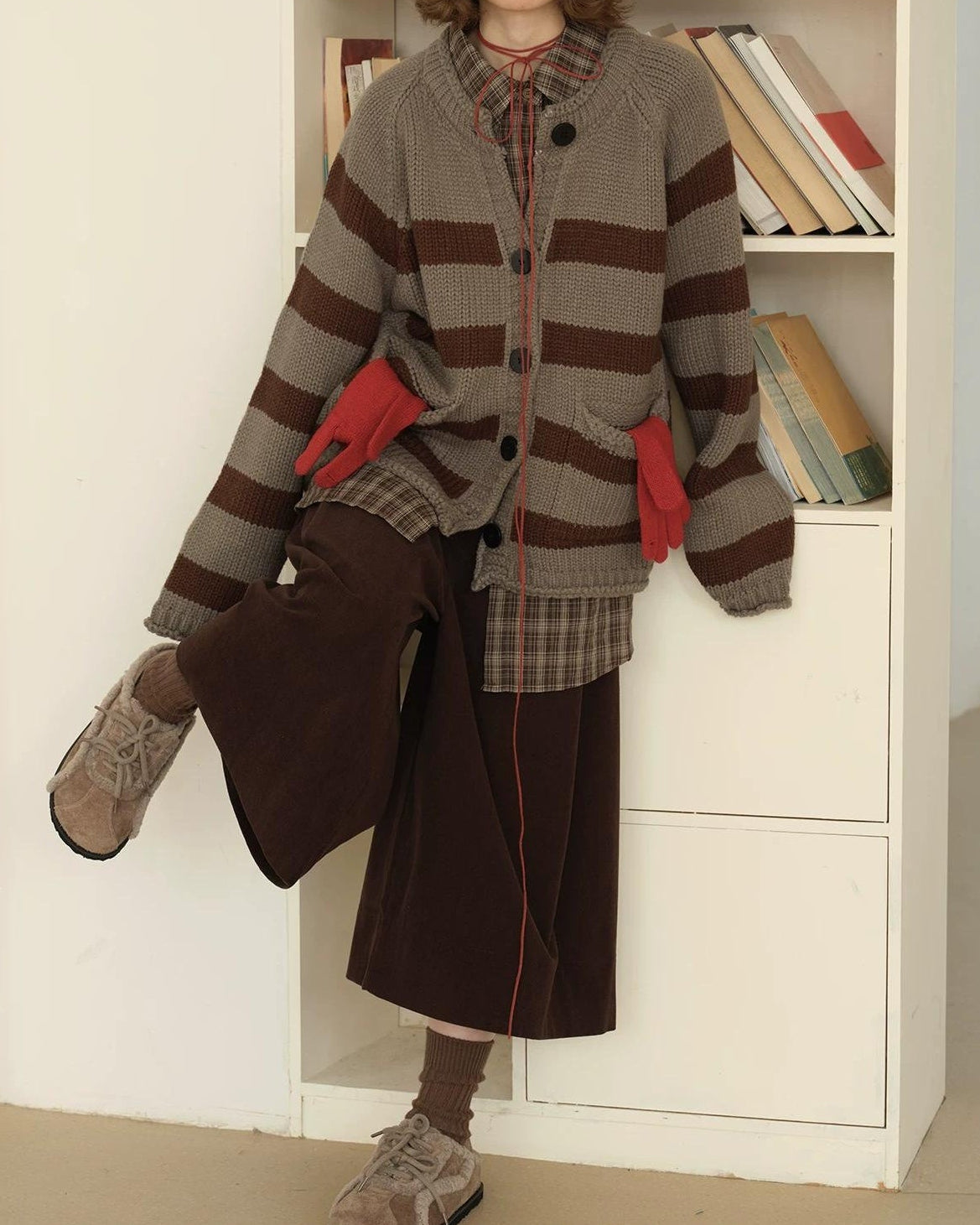 ノーブルコーデュロイミドルワイドパンツ 10158