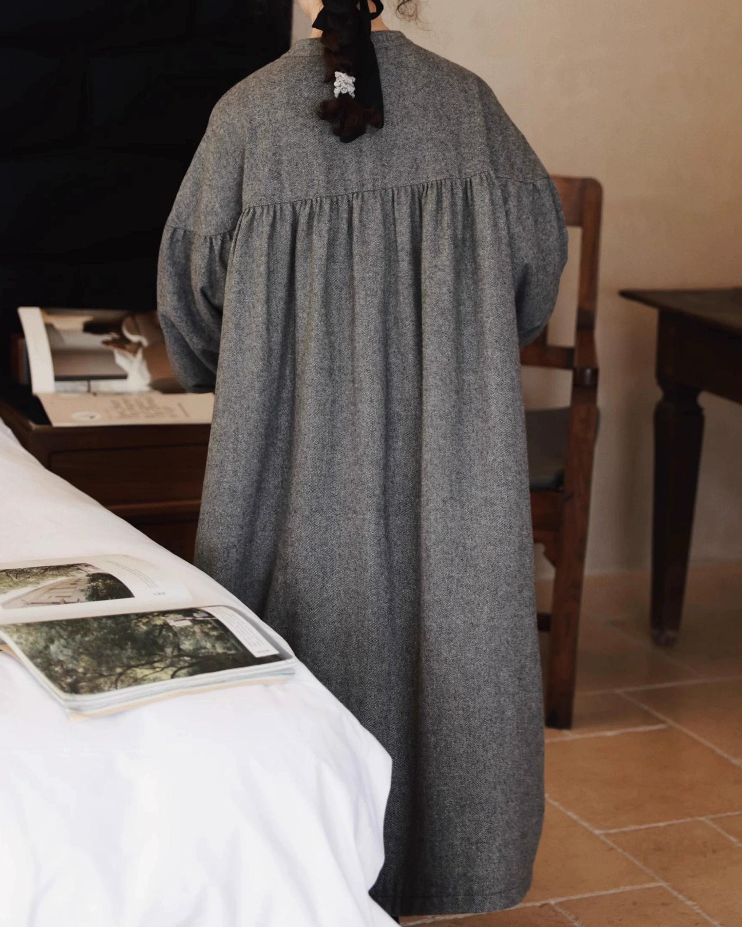 ハイウエストパフフレアワンピース 10068