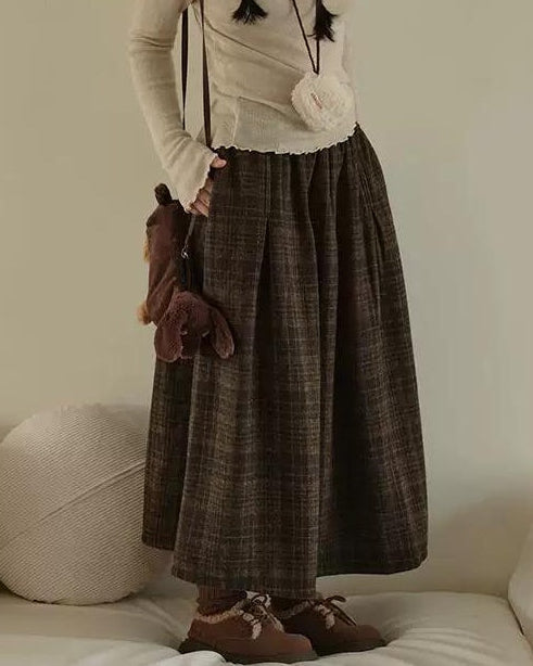 クラッシーチェックロングスカート 10289