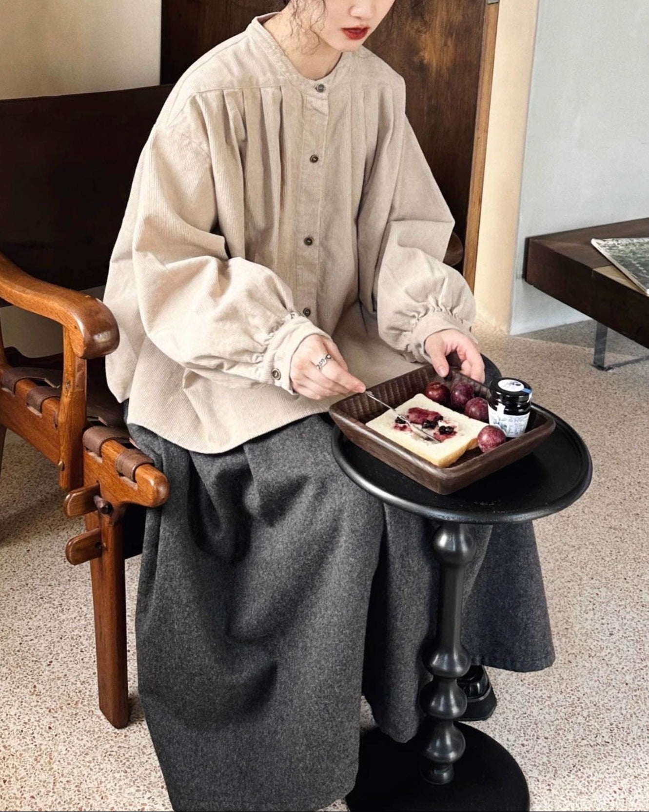 ナチュラルミディフレアスカート 10005