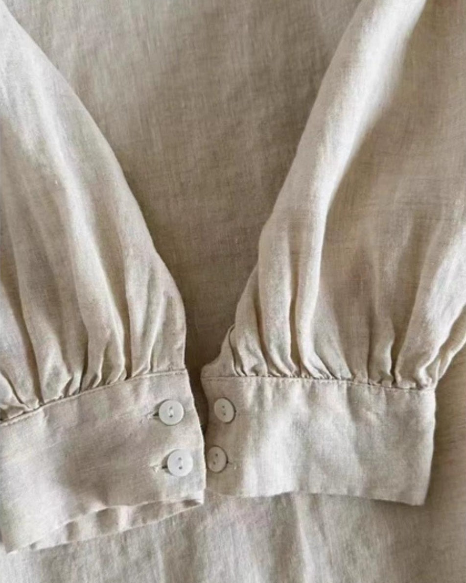 パフスリーブリボンフレアブラウス 10018