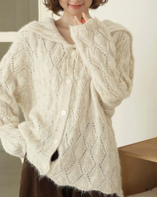 セーラーモチーフリボンニットカーディガン 10210