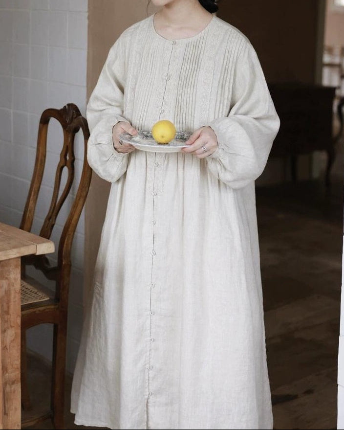 ピンタックリラックスシャツワンピース 10042