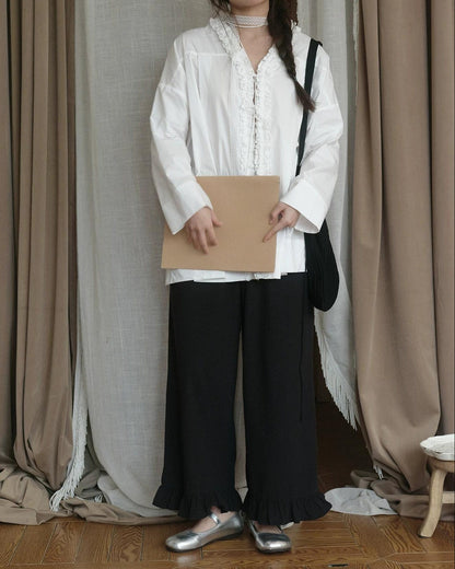 ルミフリルワイドレッグパンツ 10269