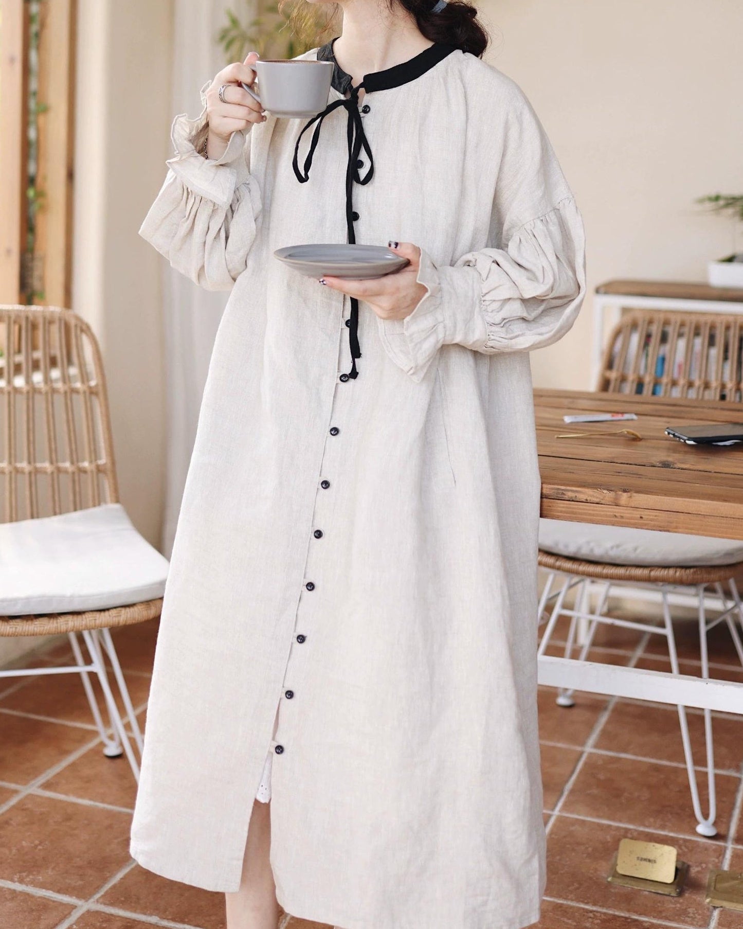 スウィートバイカラーリボンワンピース 10112