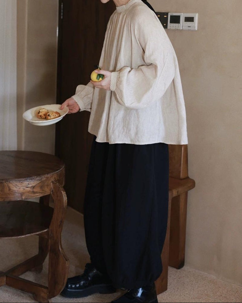 ハイウエストランタンレトロパンツ 10054